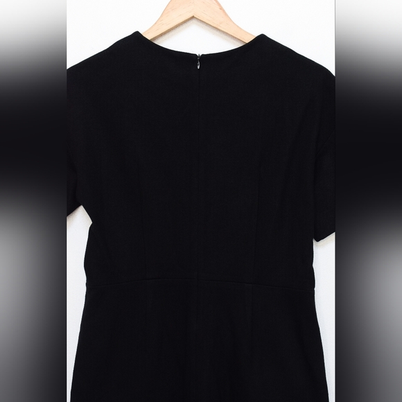 MM Lafleur Gayle Dress Textured Ponte Black Fitted Sheath Sz 8 Office Minimalist - Picture 9 of 11